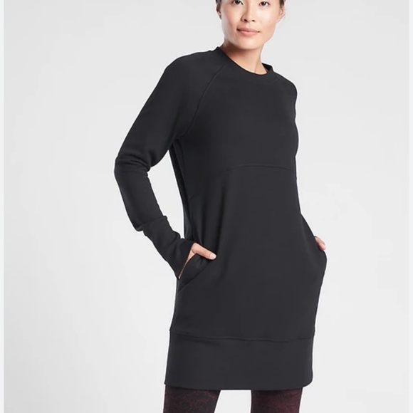 Athleta Black Bounce Back Sweatshirt Dress - Size XS - Picture 1 of 11